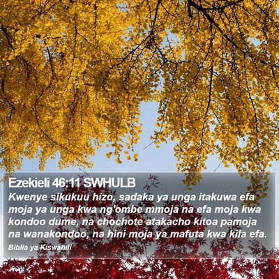 Ezekieli 46:11 SWHULB Bible Verse Image