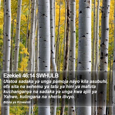 Ezekieli 46:14 SWHULB Bible Verse Image