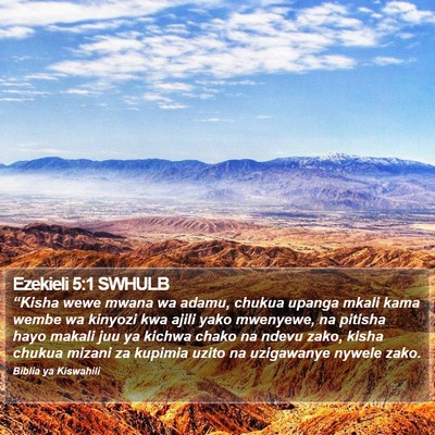 Ezekieli 5:1 SWHULB Bible Verse Image