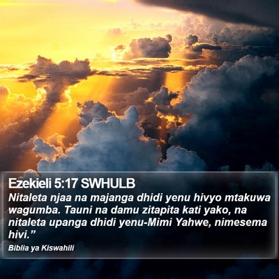 Ezekieli 5:17 SWHULB Bible Verse Image