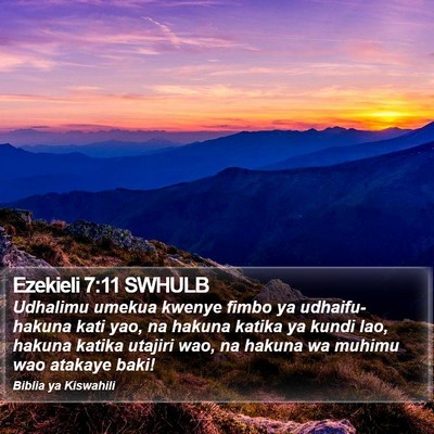 Ezekieli 7:11 SWHULB Bible Verse Image