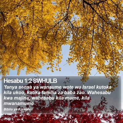 Hesabu 1:2 SWHULB Bible Verse Image
