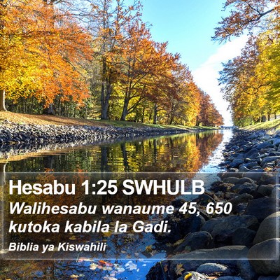 Hesabu 1:25 SWHULB Bible Verse Image