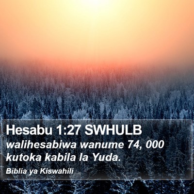 Hesabu 1:27 SWHULB Bible Verse Image