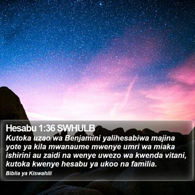 Hesabu 1:36 SWHULB Bible Verse Image