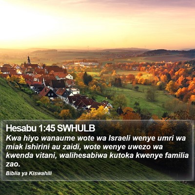 Hesabu 1:45 SWHULB Bible Verse Image