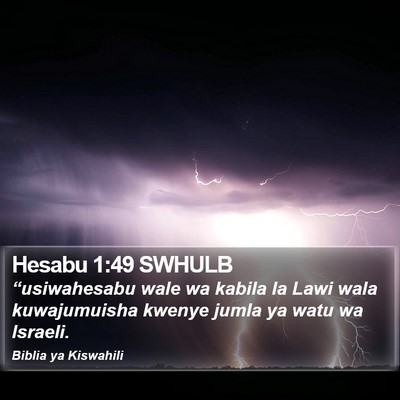 Hesabu 1:49 SWHULB Bible Verse Image