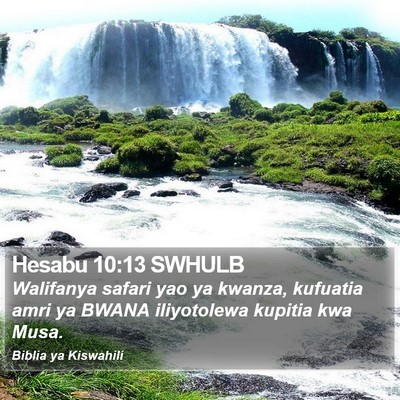 Hesabu 10:13 SWHULB Bible Verse Image