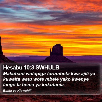 Hesabu 10:3 SWHULB Bible Verse Image