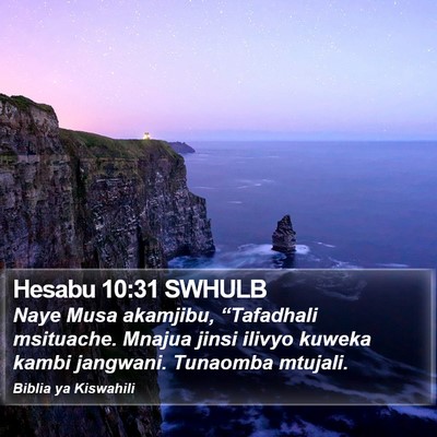 Hesabu 10:31 SWHULB Bible Verse Image