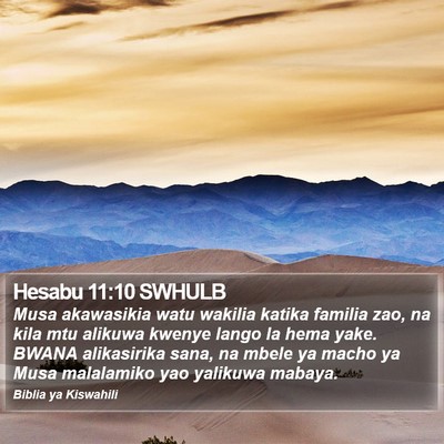 Hesabu 11:10 SWHULB Bible Verse Image