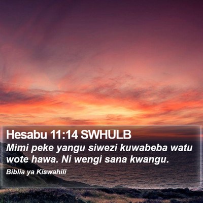 Hesabu 11:14 SWHULB Bible Verse Image