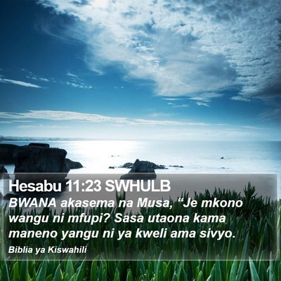 Hesabu 11:23 SWHULB Bible Verse Image