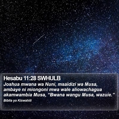 Hesabu 11:28 SWHULB Bible Verse Image