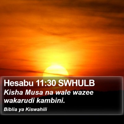 Hesabu 11:30 SWHULB Bible Verse Image