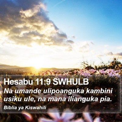 Hesabu 11:9 SWHULB Bible Verse Image