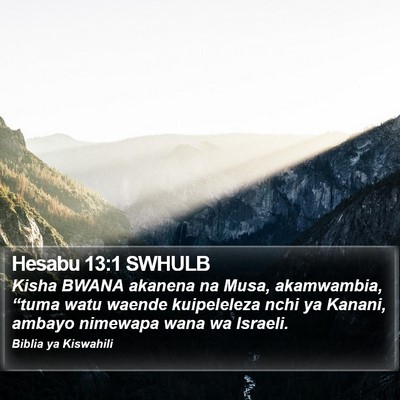 Hesabu 13:1 SWHULB Bible Verse Image