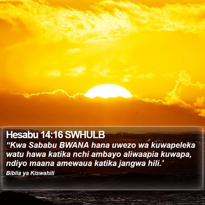 Hesabu 14:16 SWHULB Bible Verse Image