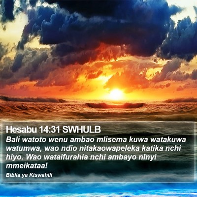 Hesabu 14:31 SWHULB Bible Verse Image