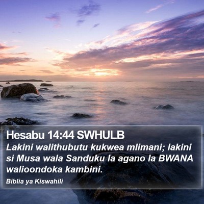 Hesabu 14:44 SWHULB Bible Verse Image