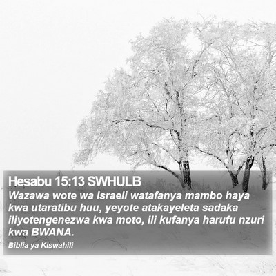 Hesabu 15:13 SWHULB Bible Verse Image