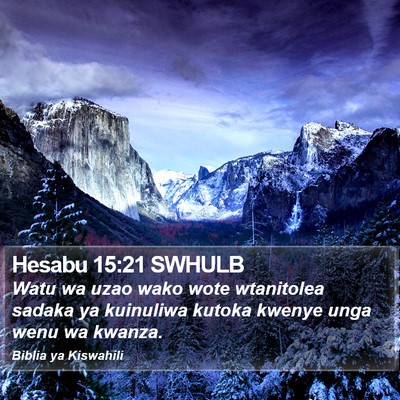 Hesabu 15:21 SWHULB Bible Verse Image