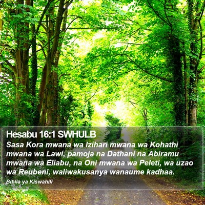 Hesabu 16:1 SWHULB Bible Verse Image