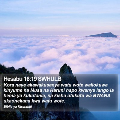 Hesabu 16:19 SWHULB Bible Verse Image