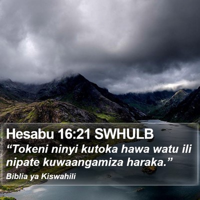 Hesabu 16:21 SWHULB Bible Verse Image