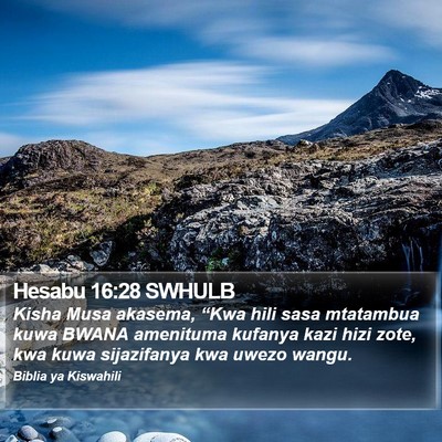 Hesabu 16:28 SWHULB Bible Verse Image