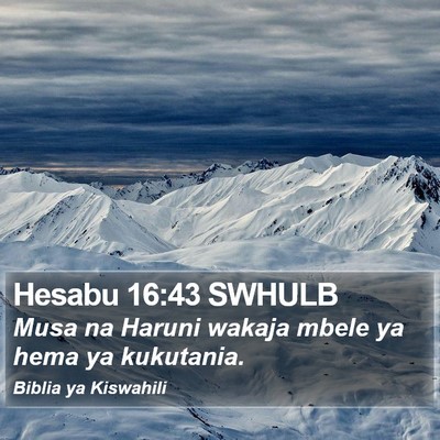 Hesabu 16:43 SWHULB Bible Verse Image
