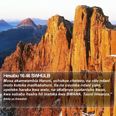 Hesabu 16:46 SWHULB Bible Verse Image