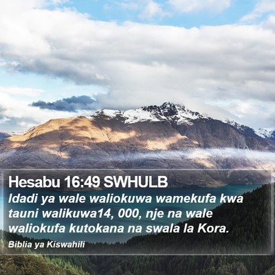 Hesabu 16:49 SWHULB Bible Verse Image