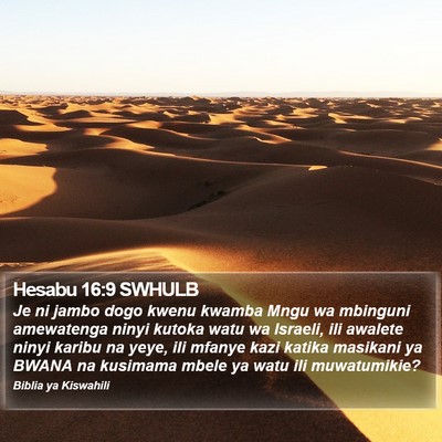 Hesabu 16:9 SWHULB Bible Verse Image
