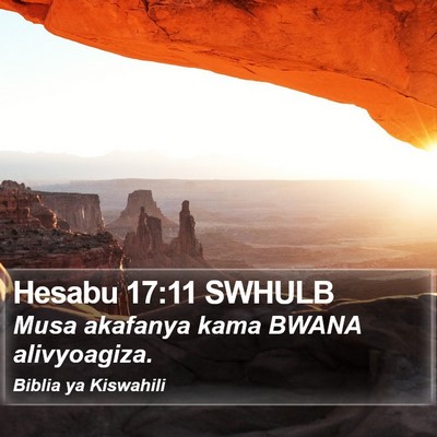 Hesabu 17:11 SWHULB Bible Verse Image