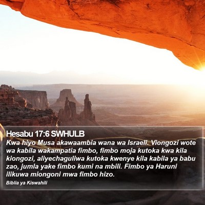 Hesabu 17:6 SWHULB Bible Verse Image