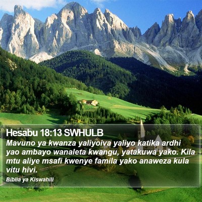 Hesabu 18:13 SWHULB Bible Verse Image