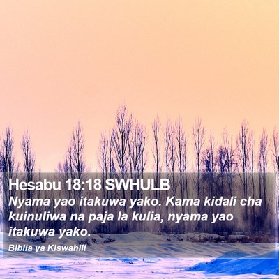 Hesabu 18:18 SWHULB Bible Verse Image