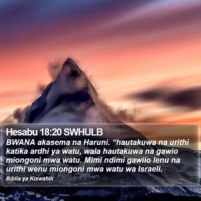 Hesabu 18:20 SWHULB Bible Verse Image