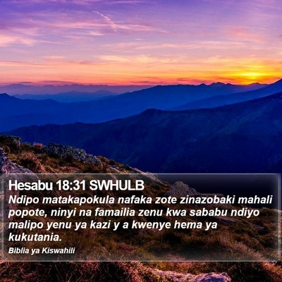 Hesabu 18:31 SWHULB Bible Verse Image