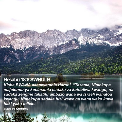 Hesabu 18:8 SWHULB Bible Verse Image