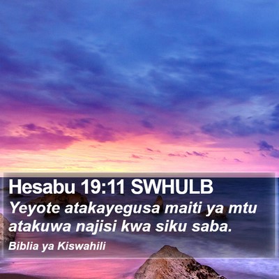 Hesabu 19:11 SWHULB Bible Verse Image