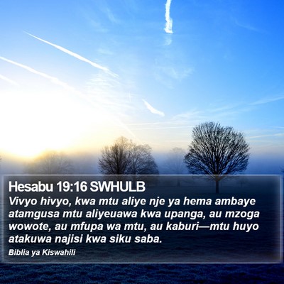 Hesabu 19:16 SWHULB Bible Verse Image