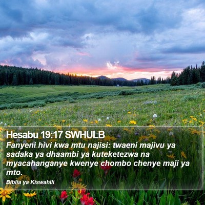 Hesabu 19:17 SWHULB Bible Verse Image