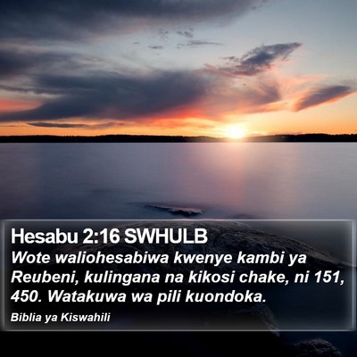 Hesabu 2:16 SWHULB Bible Verse Image