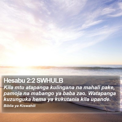 Hesabu 2:2 SWHULB Bible Verse Image