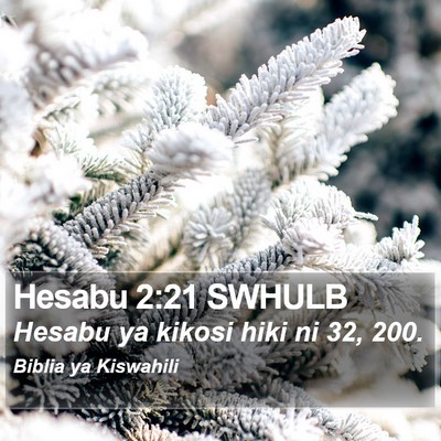 Hesabu 2:21 SWHULB Bible Verse Image
