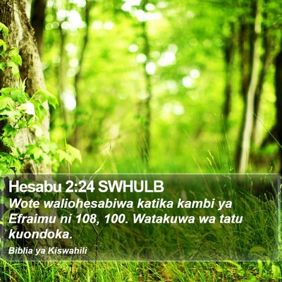 Hesabu 2:24 SWHULB Bible Verse Image