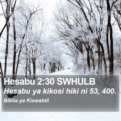 Hesabu 2:30 SWHULB Bible Verse Image
