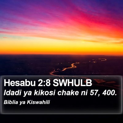Hesabu 2:8 SWHULB Bible Verse Image